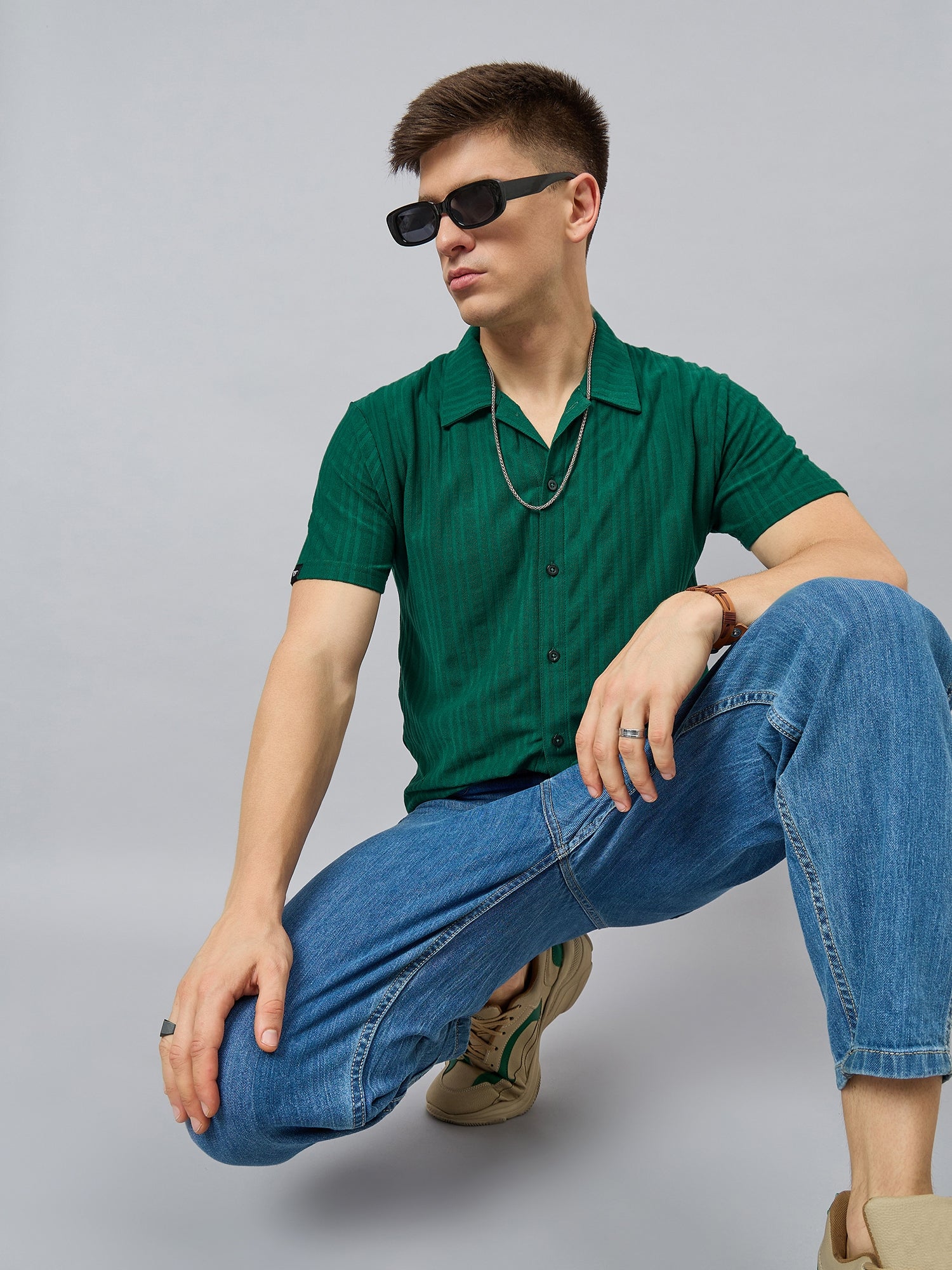 Regular Fit Spread Collar Shirt - Reprise