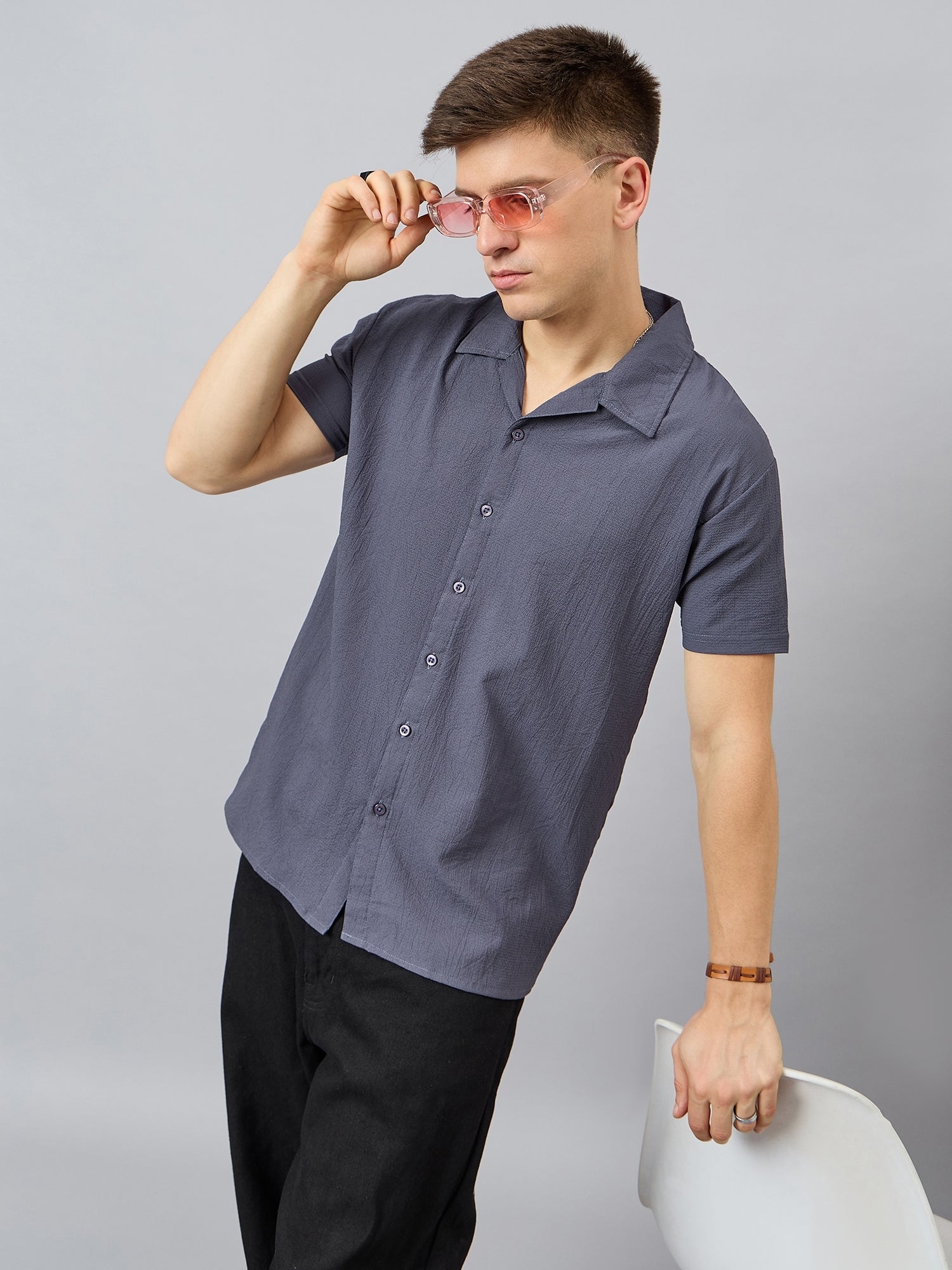 Regular Fit Spread Collar Shirt - Reprise