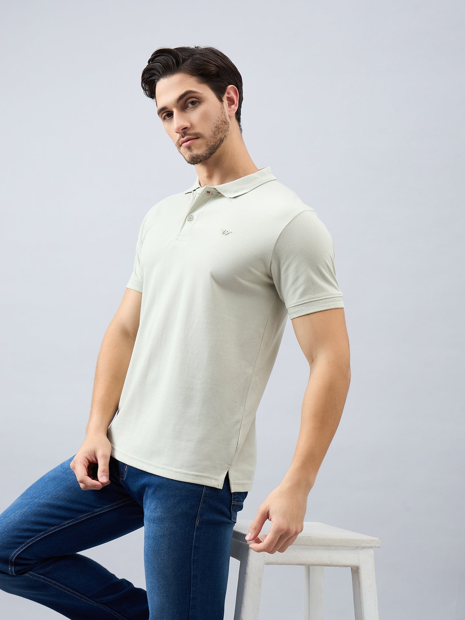 Men's Grey Cotton Polos - Reprise