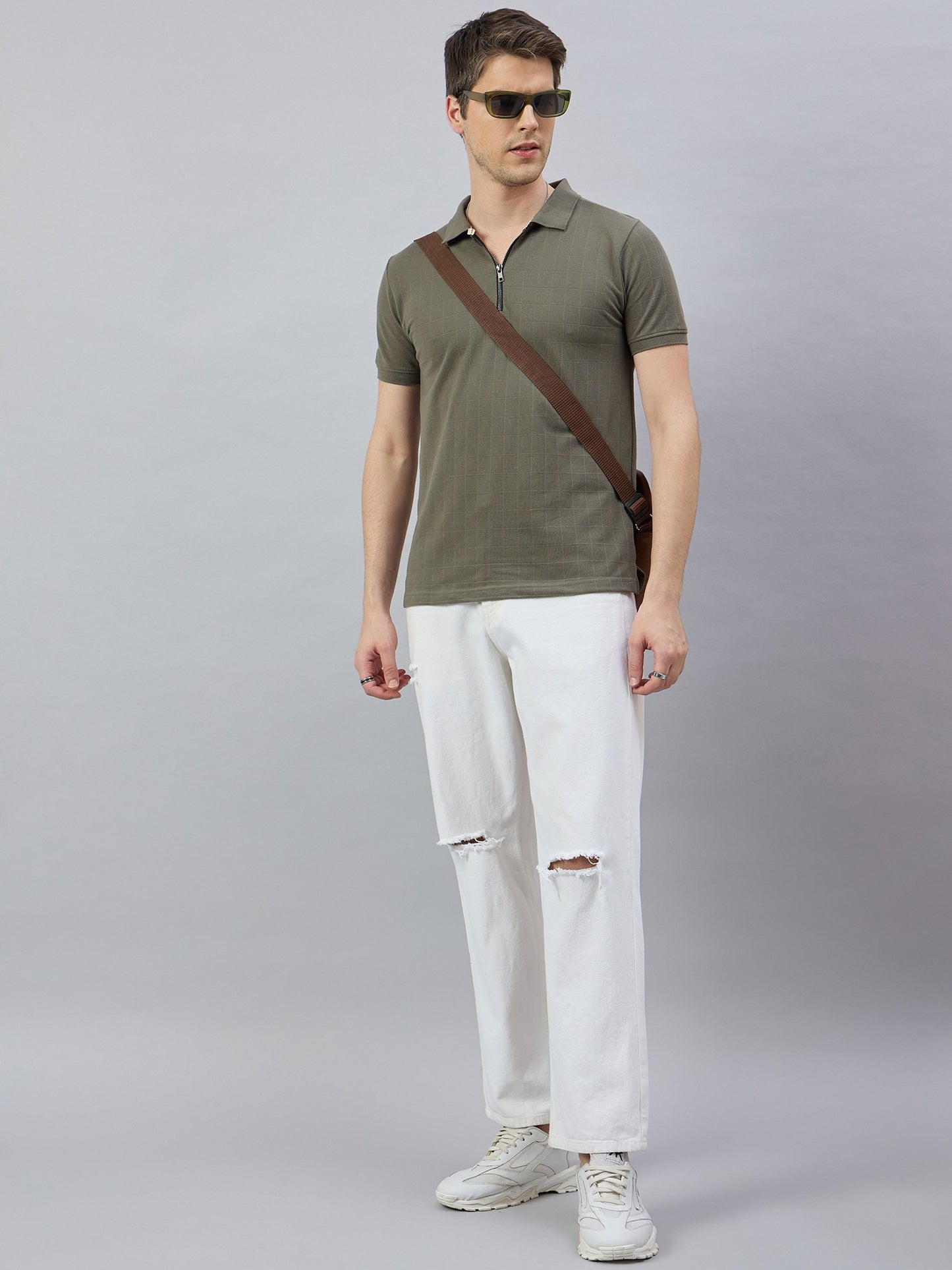 Men's Olive Green Cotton Polo T-Shirts - Reprise