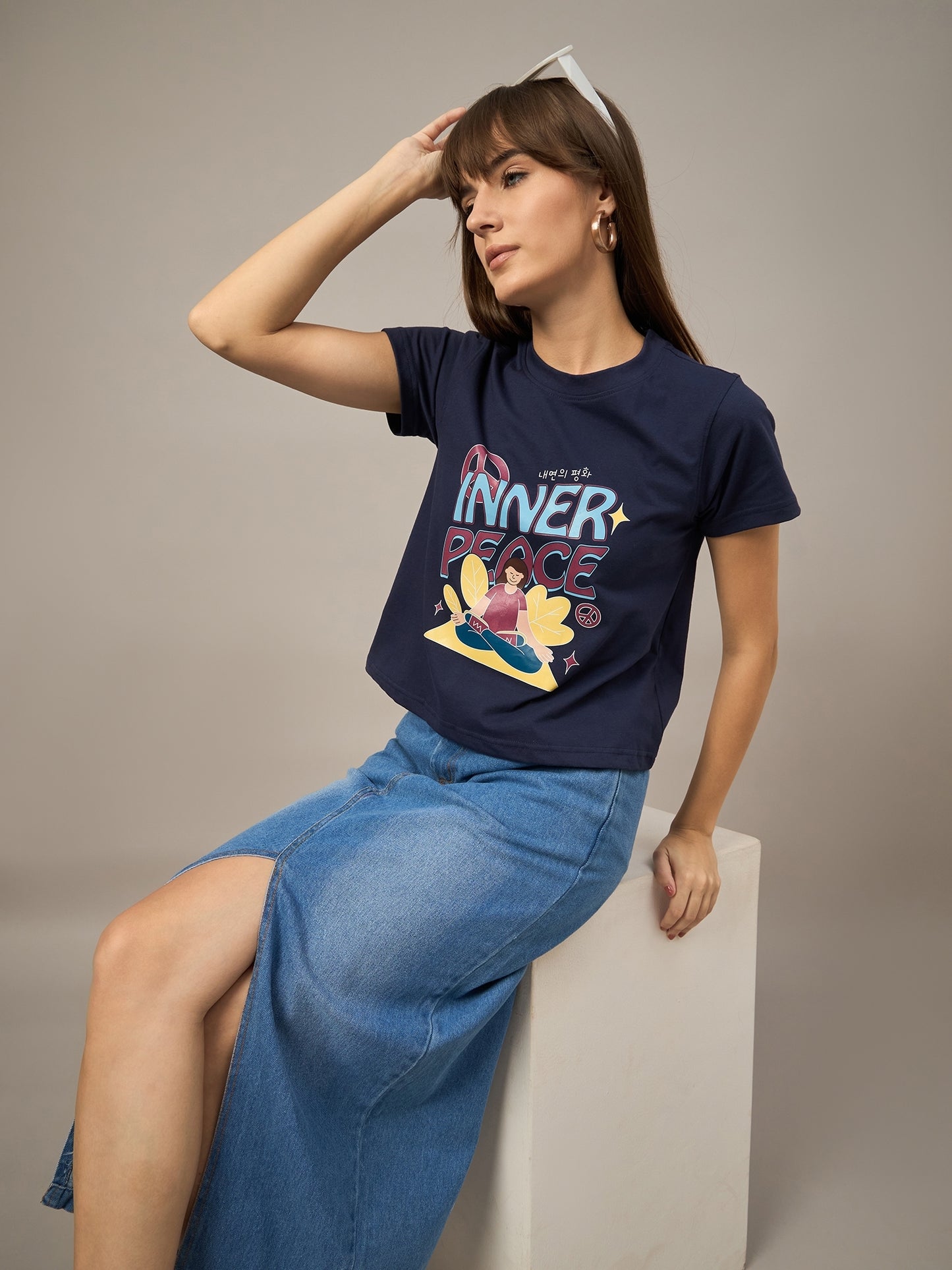 WOMEN PRINTED REGULAR FIT TSHIRT - Reprise