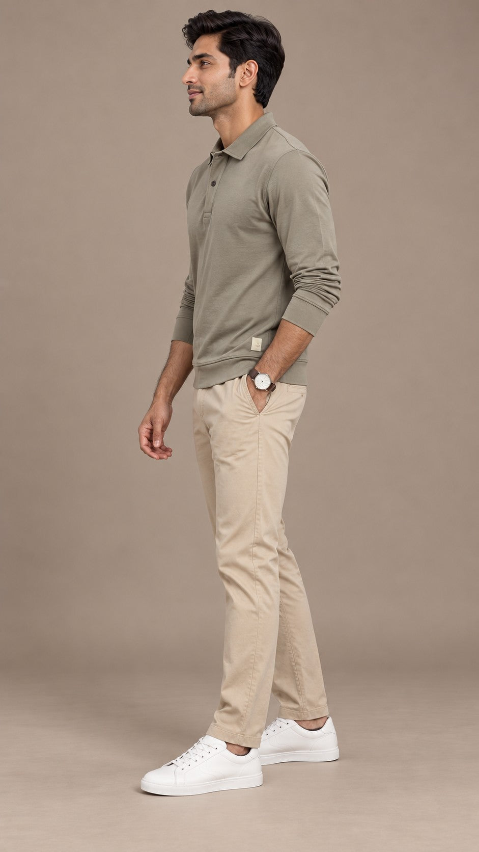 Olive Full Sleeves Polo Shirt