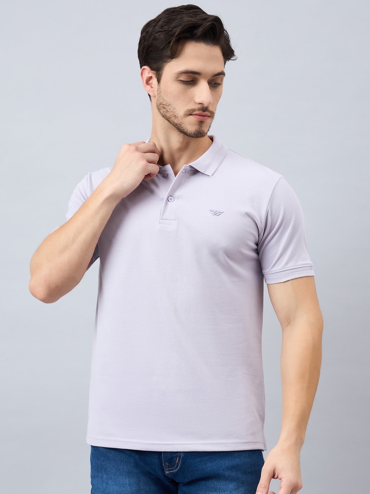 Men's Purple Cotton Polo - Reprise