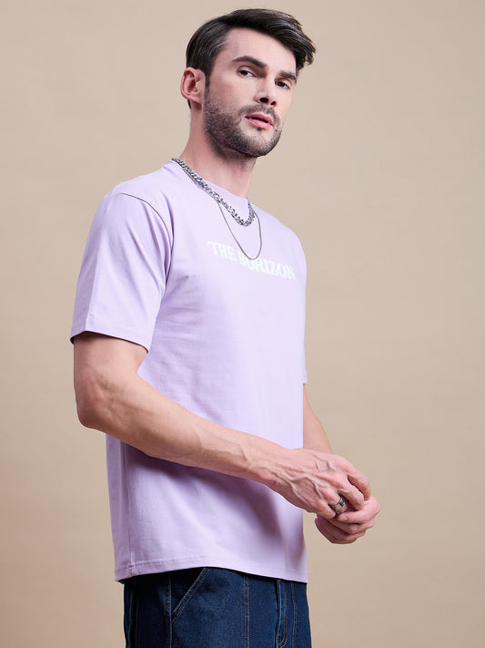 Men's Purple Cotton Oversized T-Shirt - Reprise