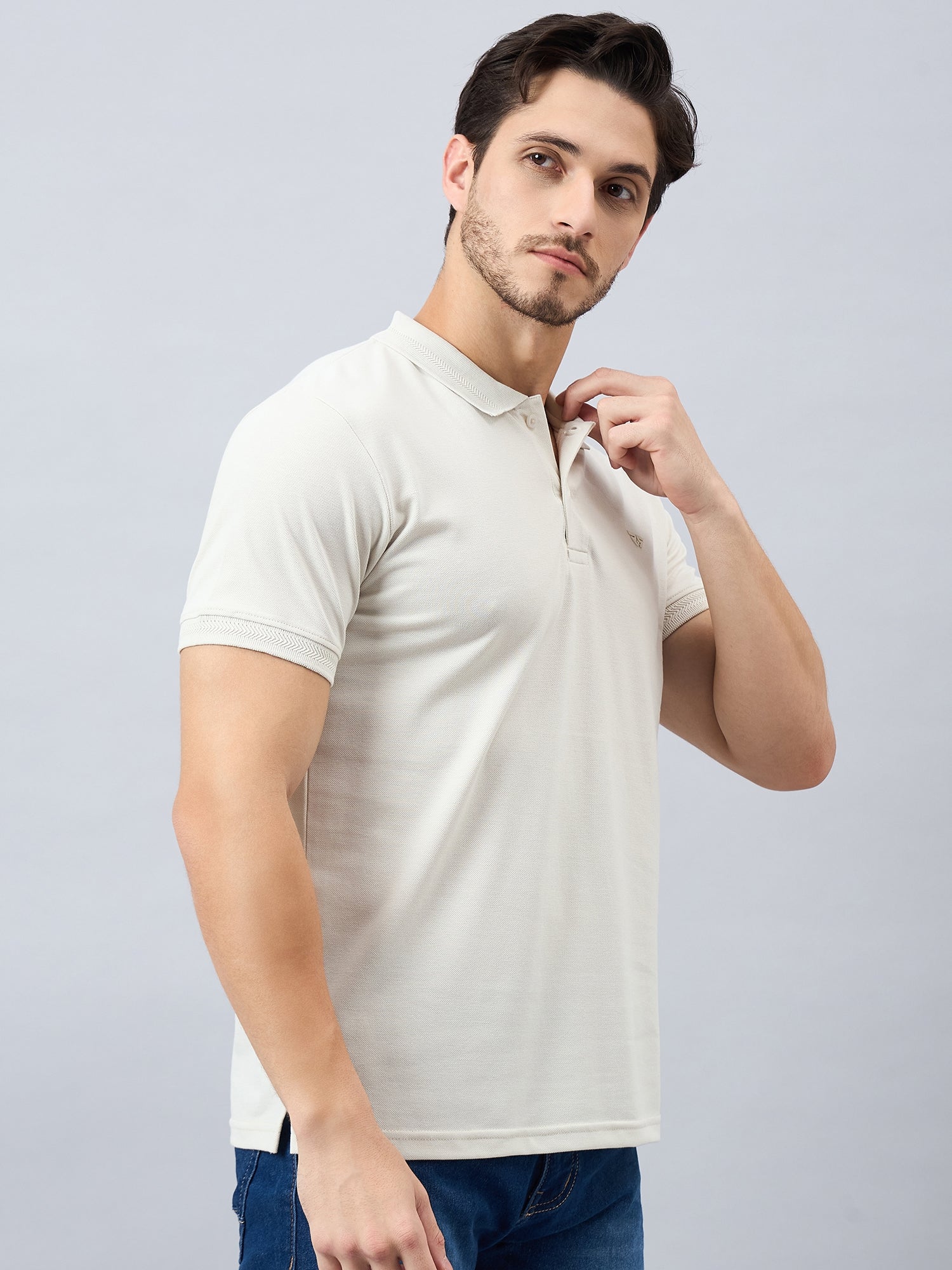 Men's Beige Cotton Polos - Reprise