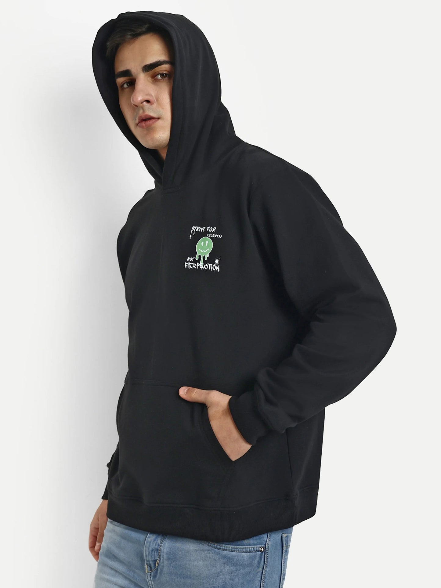 Men Printed Hoodie Black - Reprise