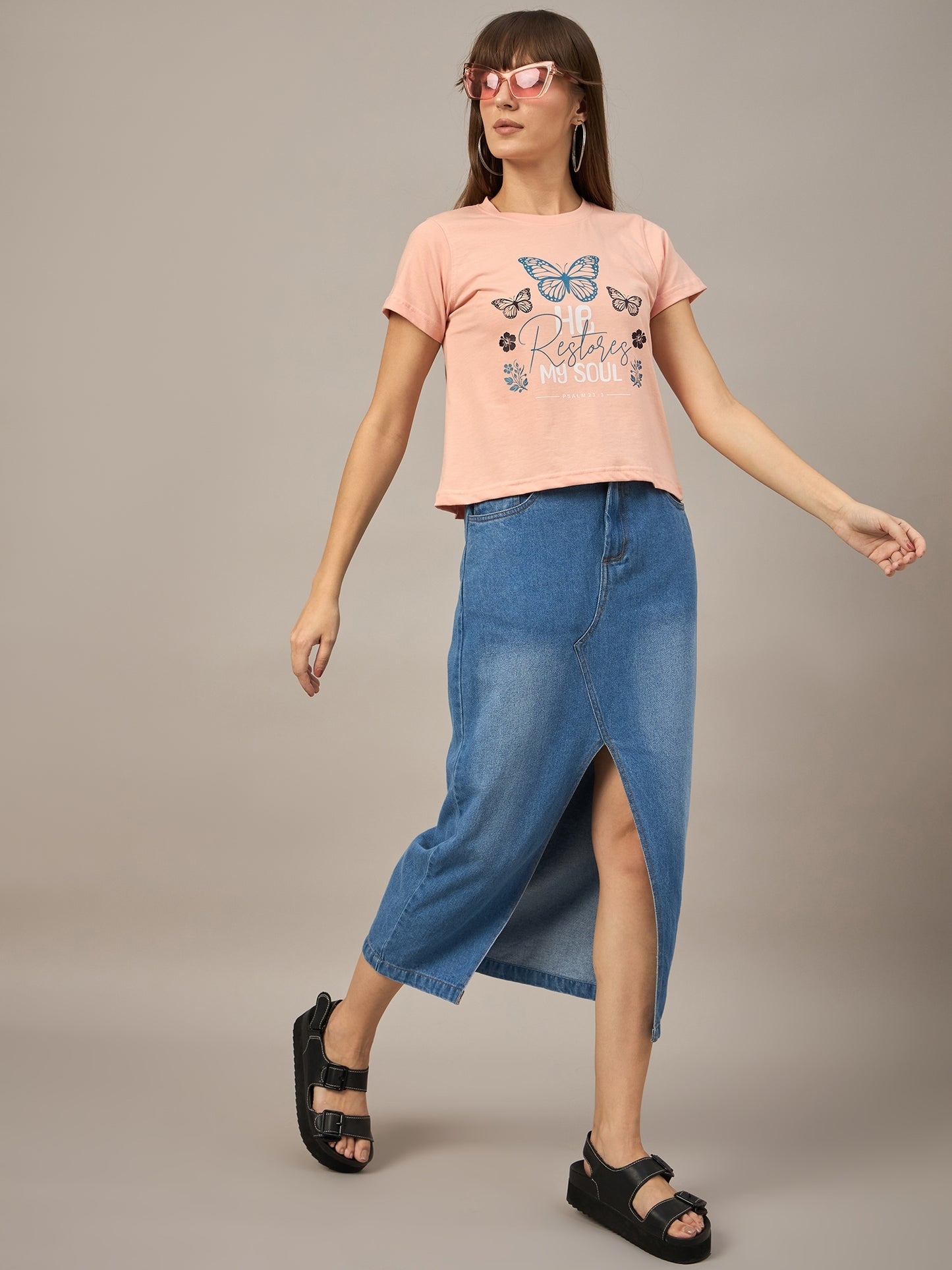 WOMEN PRINTED REGULAR FIT TSHIRT - Reprise