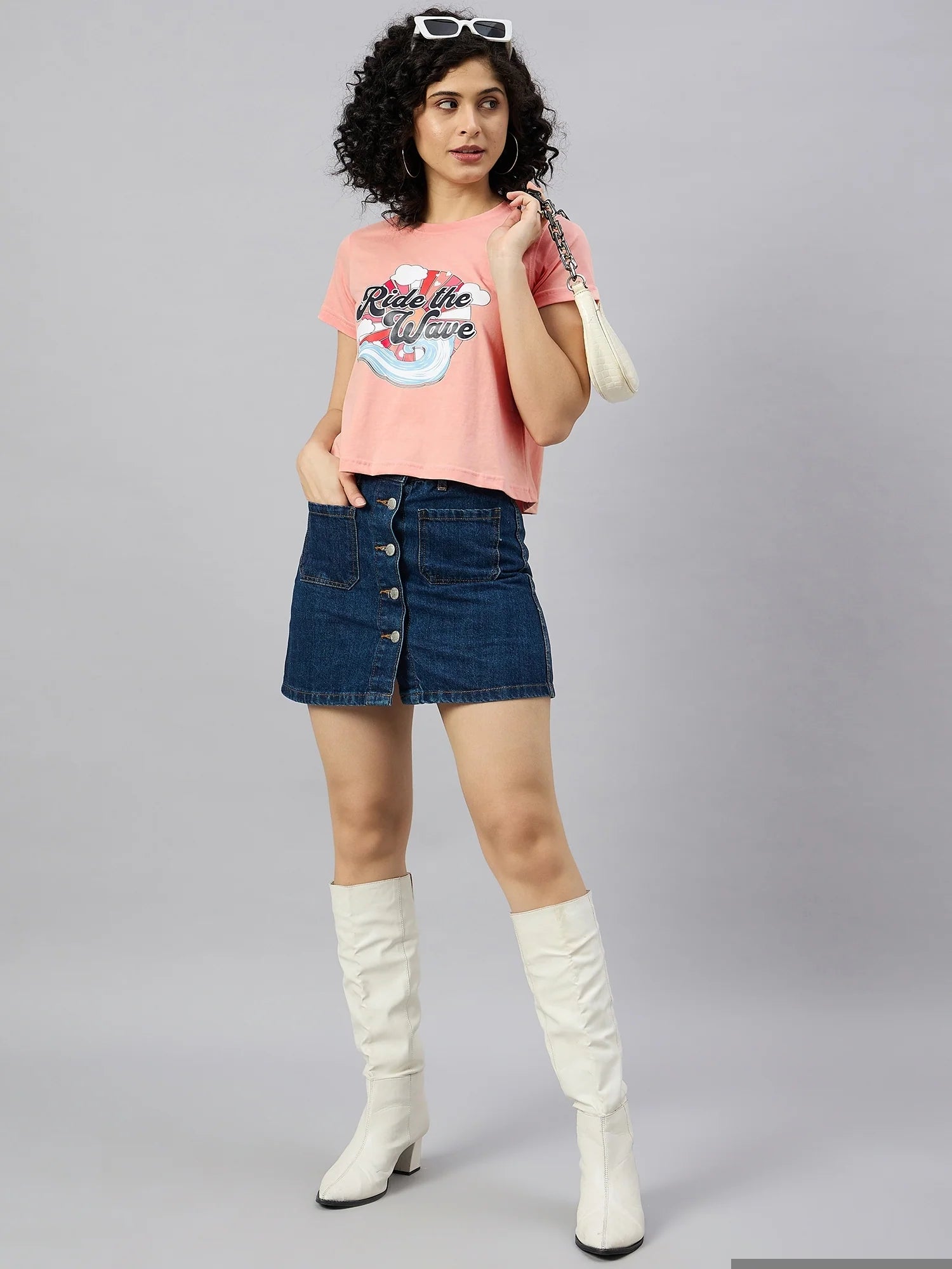 Printed Regular Fit T-shirt Peach