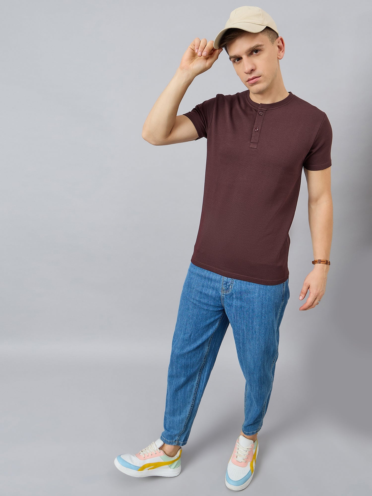 Basic Solid Henley tee - Reprise