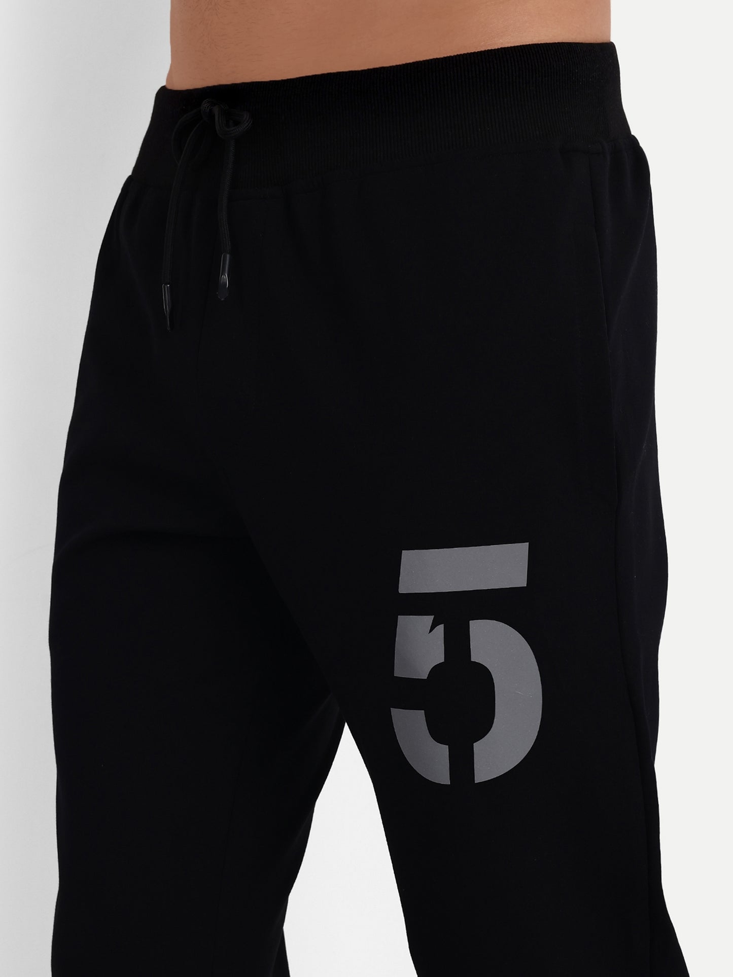 Men's Black Cotton Casual Joggers - Reprise