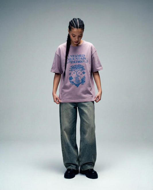 Women Oversized Round Neck Half Sleeves Tshirt Peach - Reprise