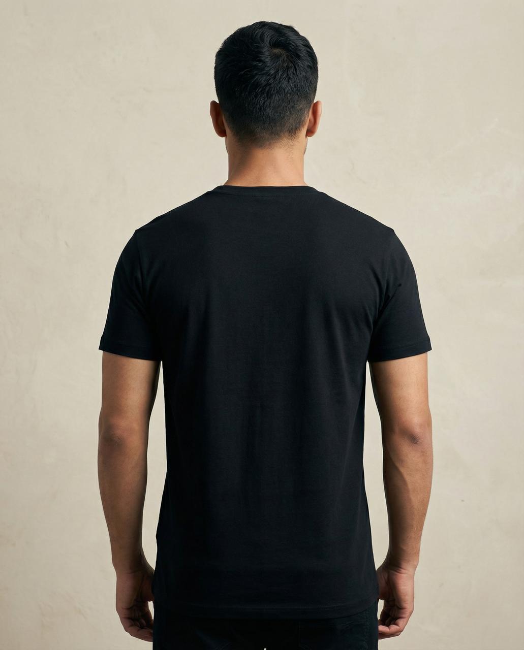 Men Black Round Neck Half Sleeve Tshirts - Reprise