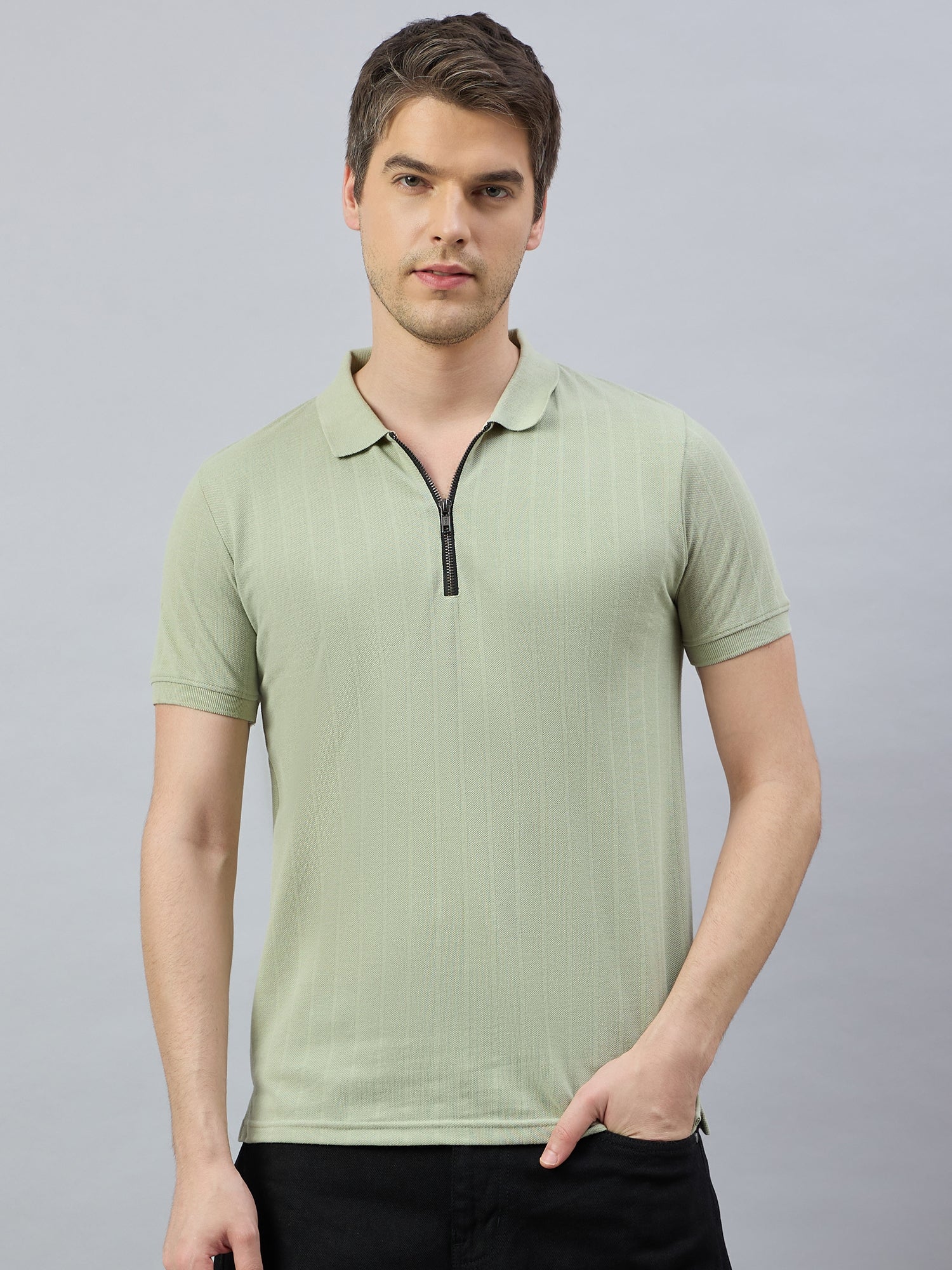 Men's Green Cotton Polo T-Shirts - Reprise