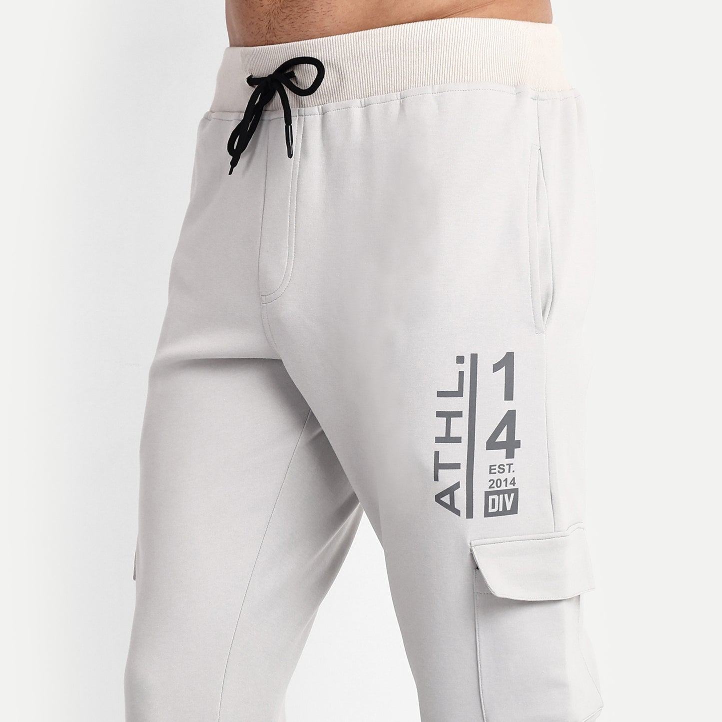 Men's Grey Cotton Casual Joggers - Reprise