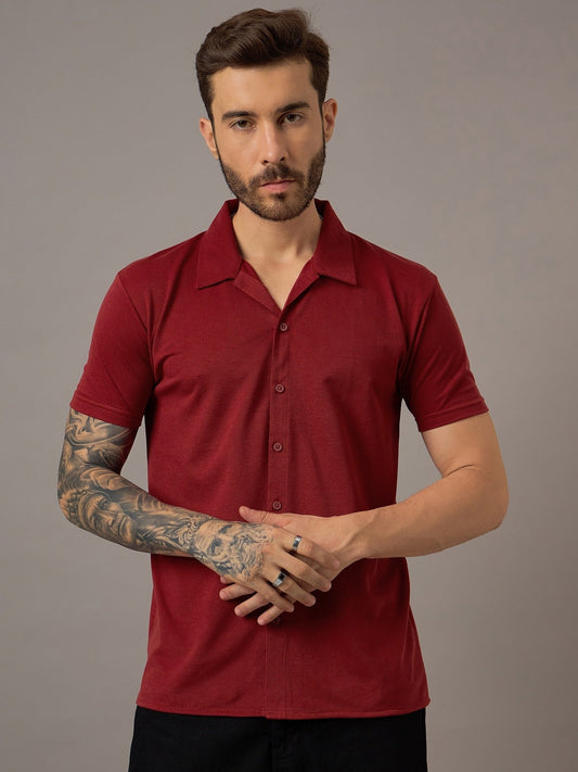 Men Casual Shirt Red
