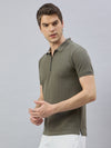 Men's Olive Green Cotton Polo T-Shirts - Reprise