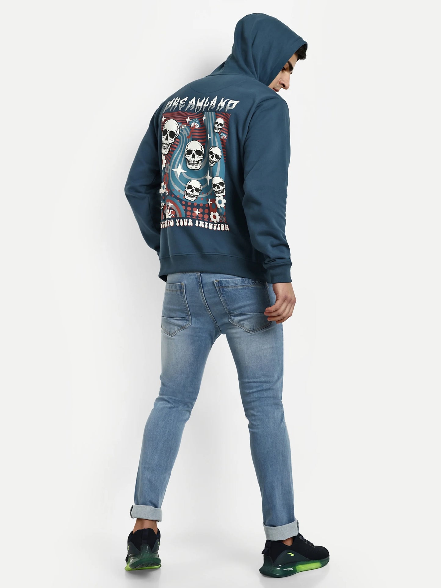 Men Printed Hoodie Blue - Reprise