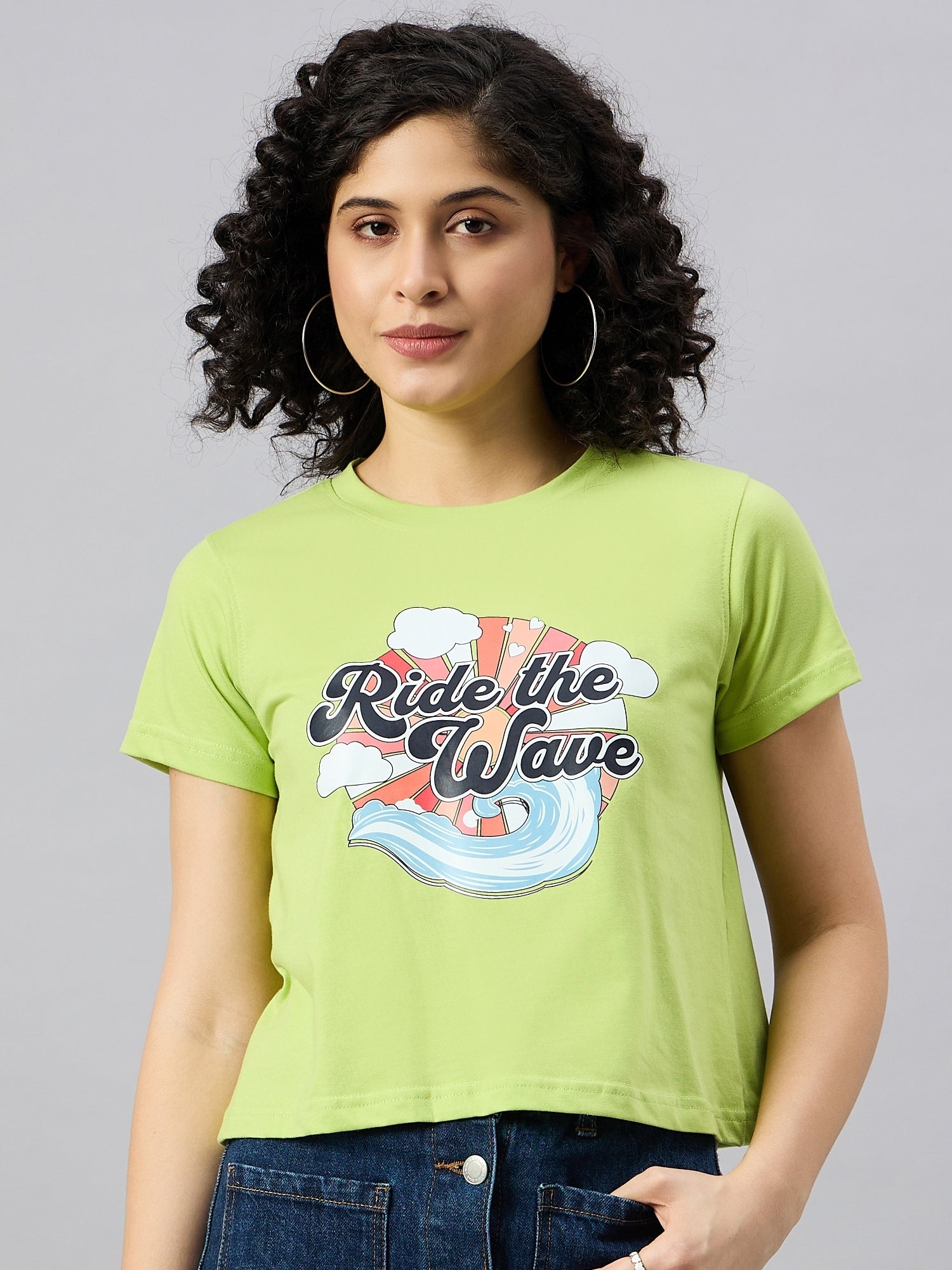 WOMEN PRINTED REGULAR FIT TSHIRT - Reprise
