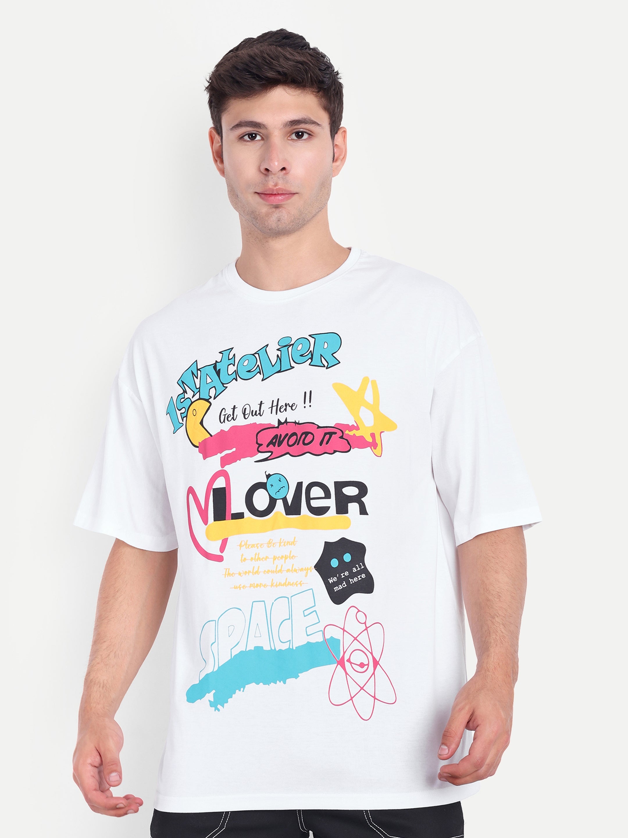 Men's Cotton White Oversized T-Shirts - Reprise