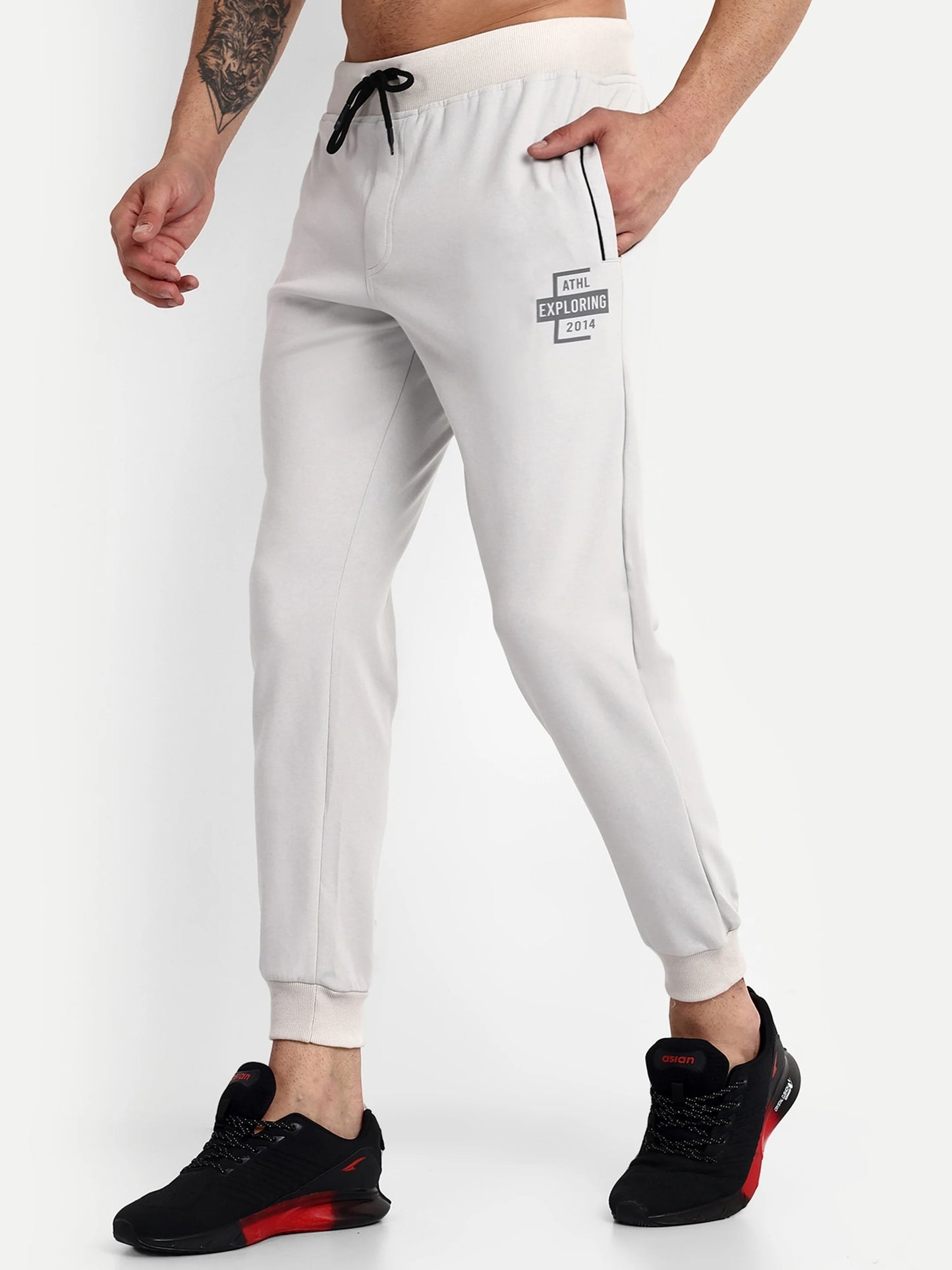 Men Grey Cotton Casual Joggers - Reprise