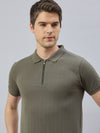 Men's Olive Green Cotton Polo T-Shirts - Reprise