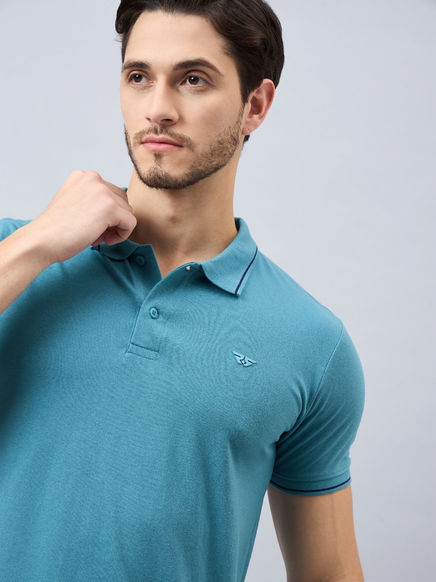 Men's Green Cotton Polos - Reprise