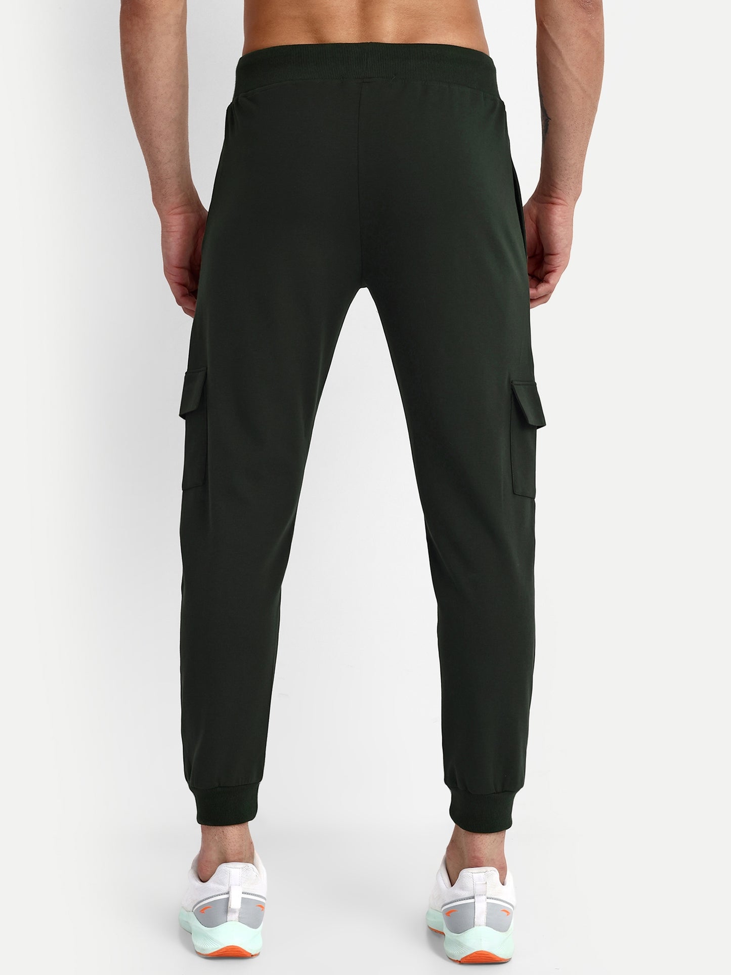 Men's Green Cotton Casual Joggers - Reprise