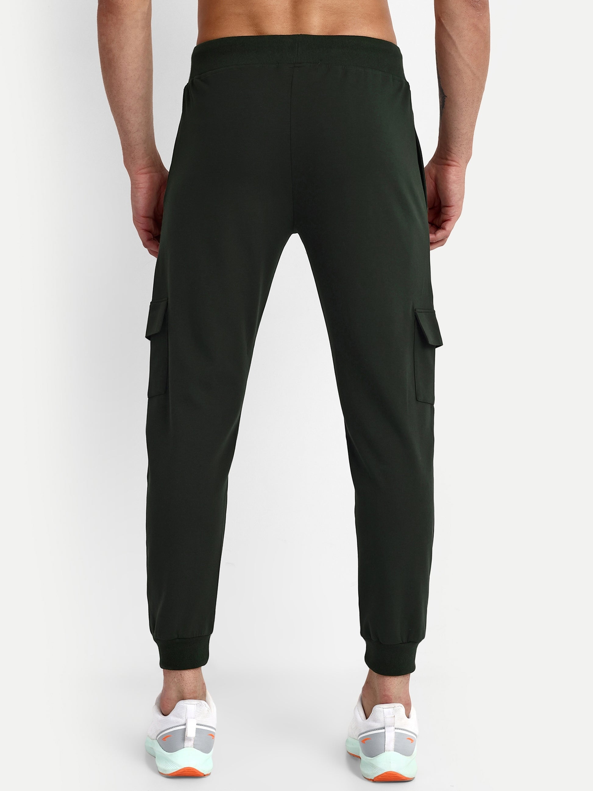 Men's Green Cotton Casual Joggers - Reprise