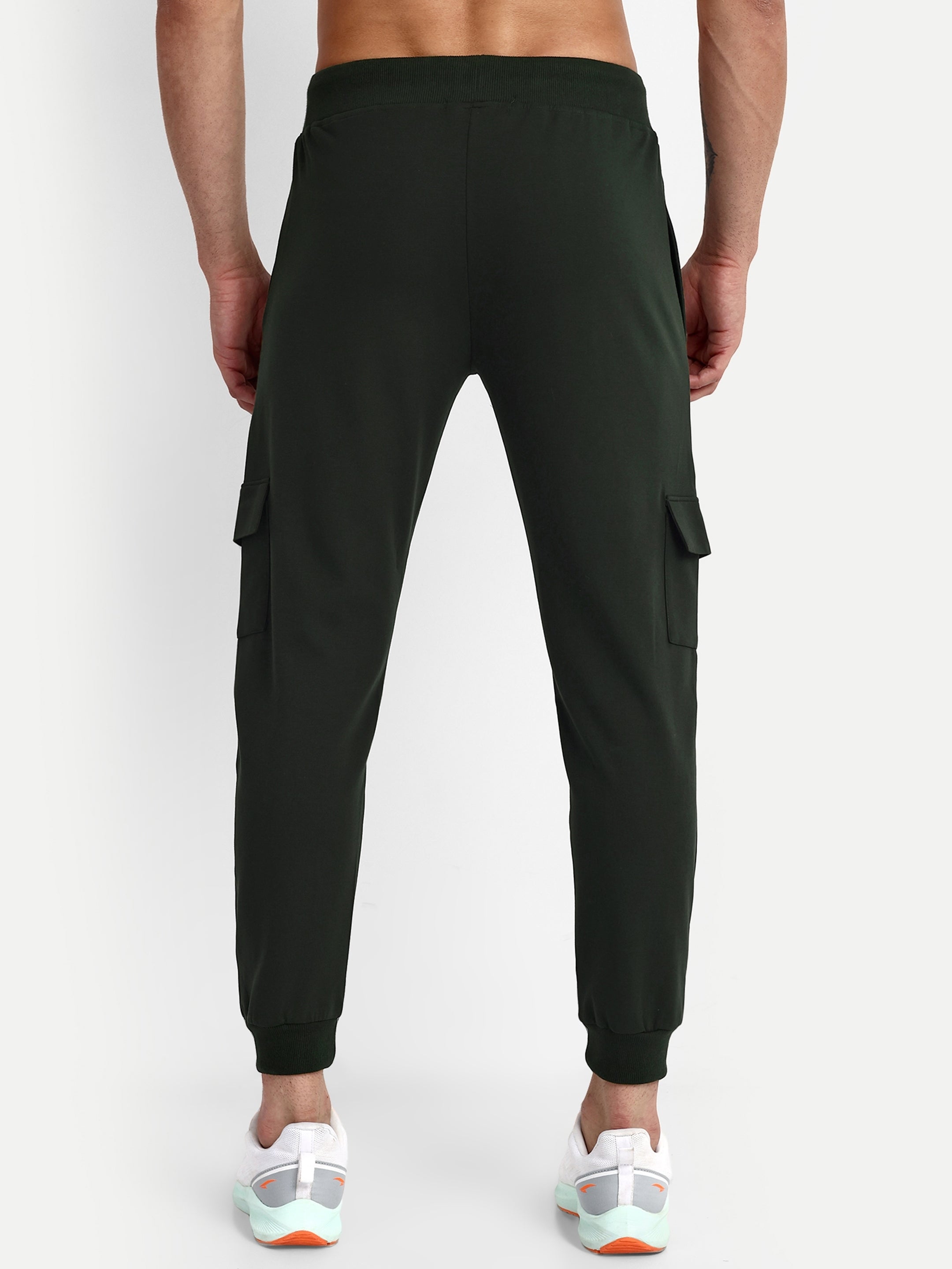 Men's Green Cotton Casual Joggers - Reprise