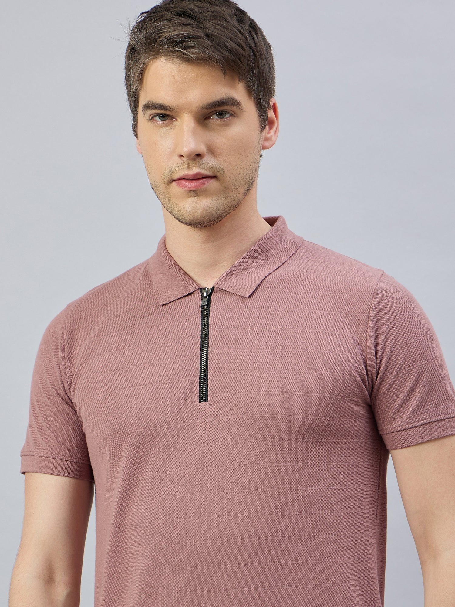 Men's Mauve Cotton Polo T-Shirts - Reprise