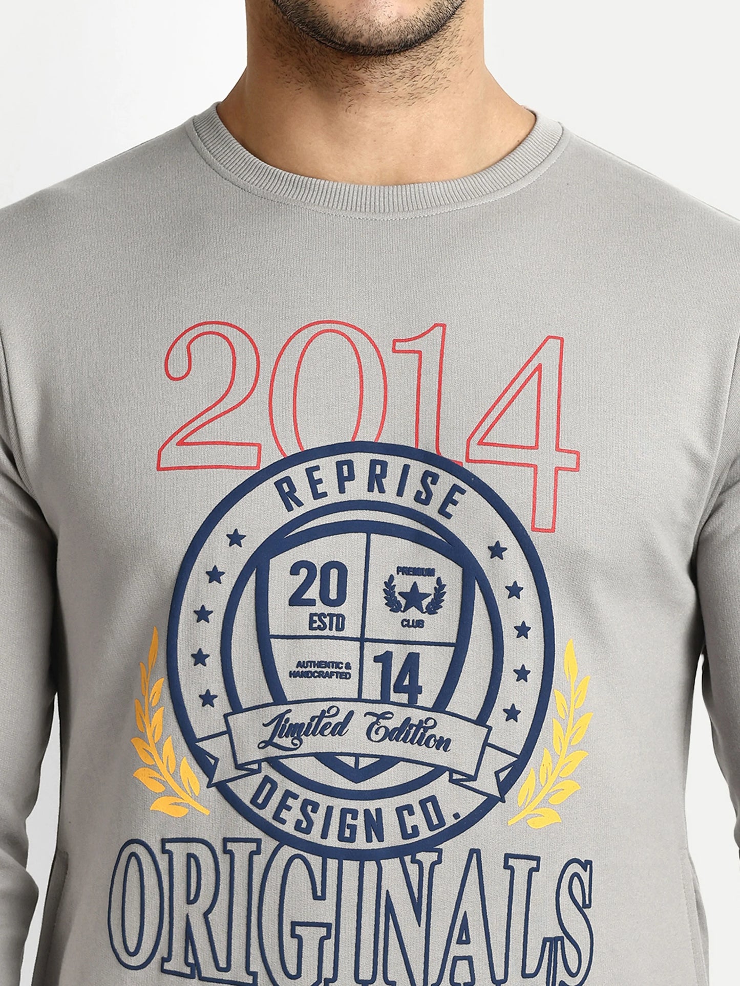 Men Printed Sweatshirts Grey