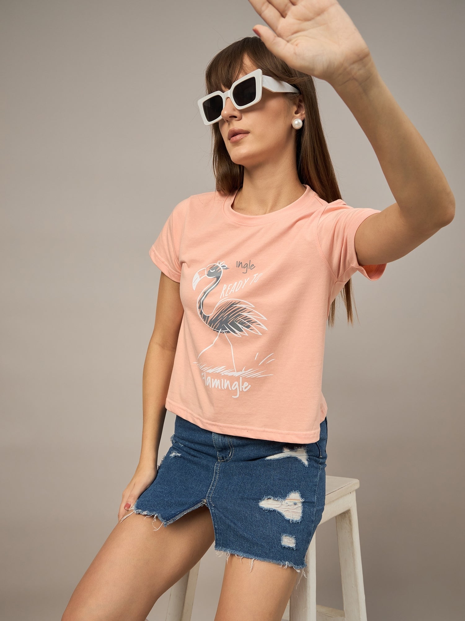 WOMEN PRINTED REGULAR FIT TSHIRT - Reprise