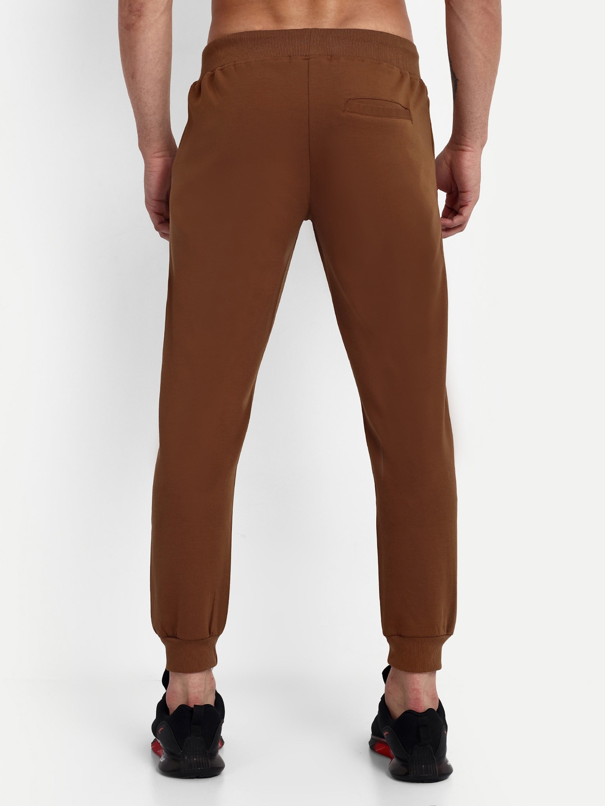 Men's Brown Cotton Casual Joggers - Reprise
