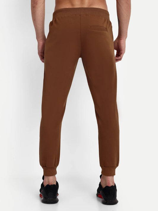 Men Brown Cotton Casual Joggers