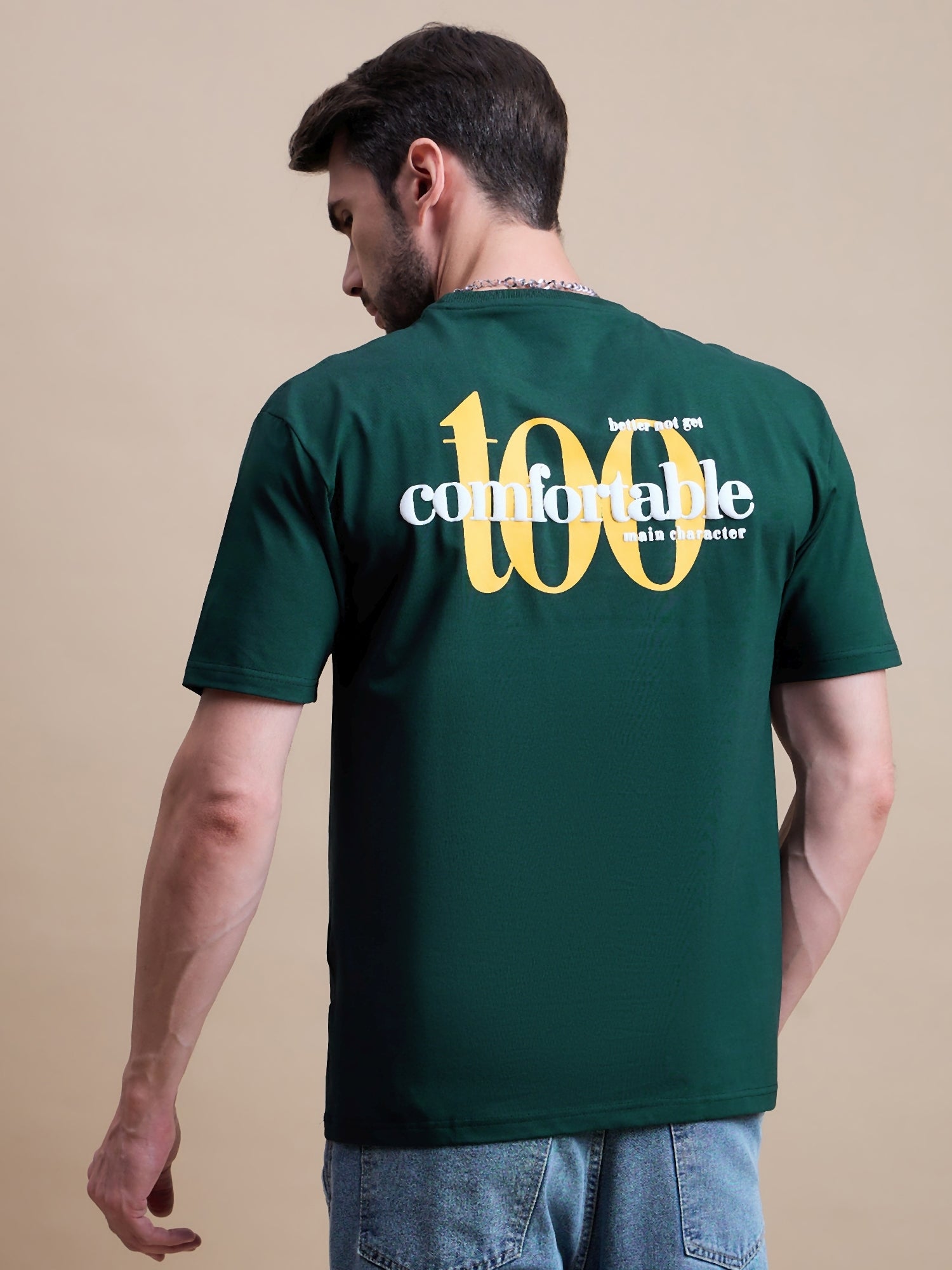 Men's Green Cotton Oversized T-Shirt - Reprise