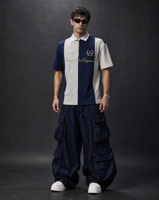 Men Cotton Polo T-Shirts Navy