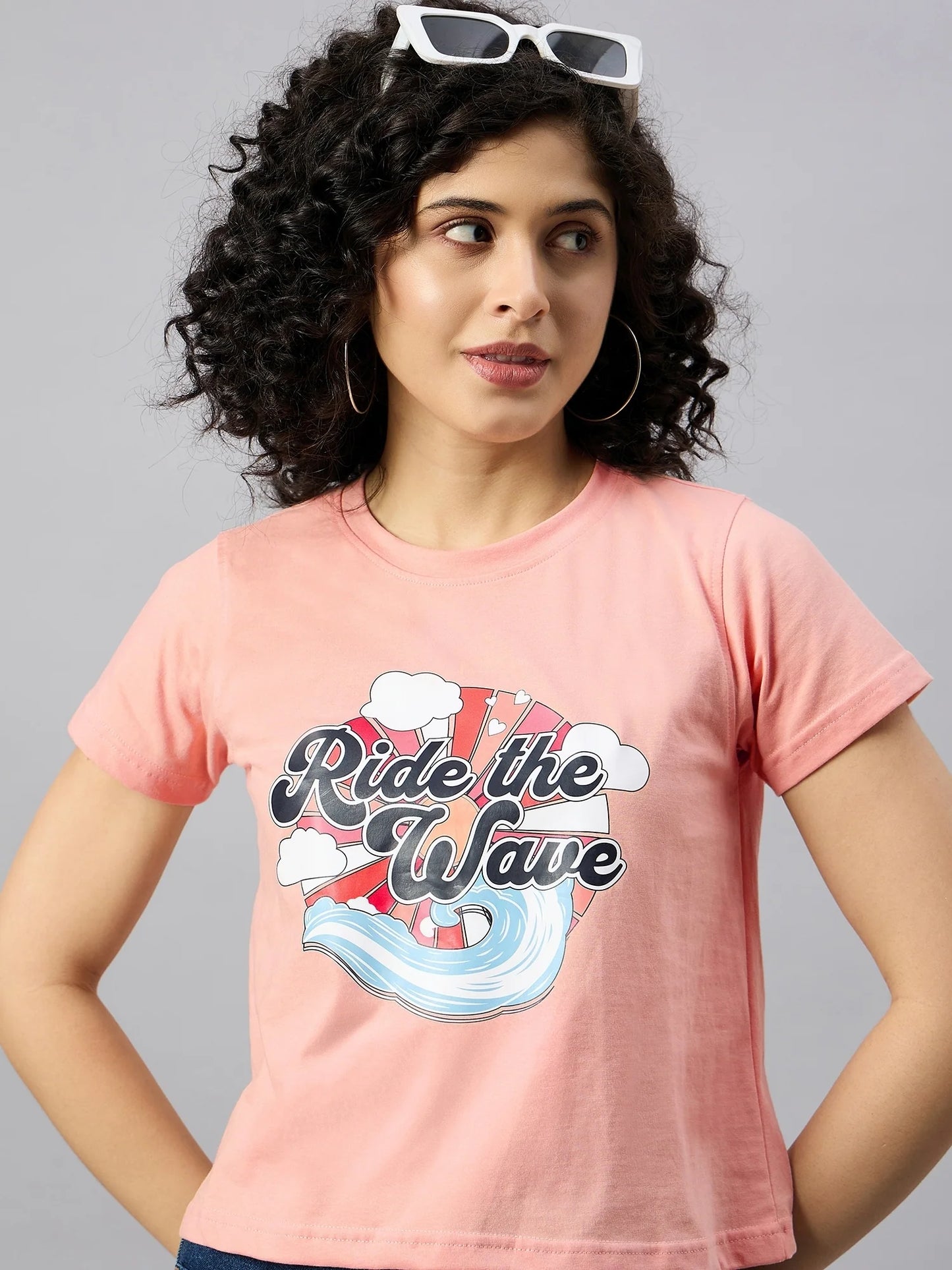 Printed Regular Fit T-shirt Peach