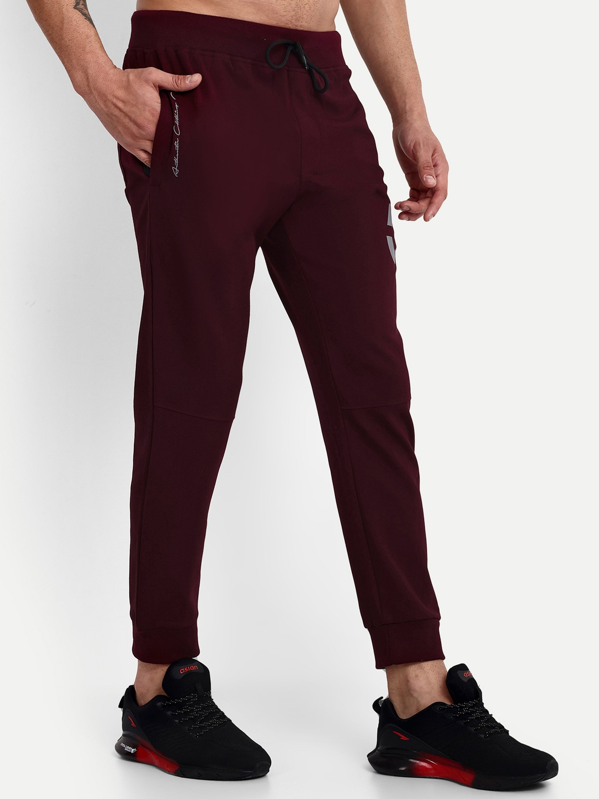 Men's Red Cotton Casual Joggers - Reprise