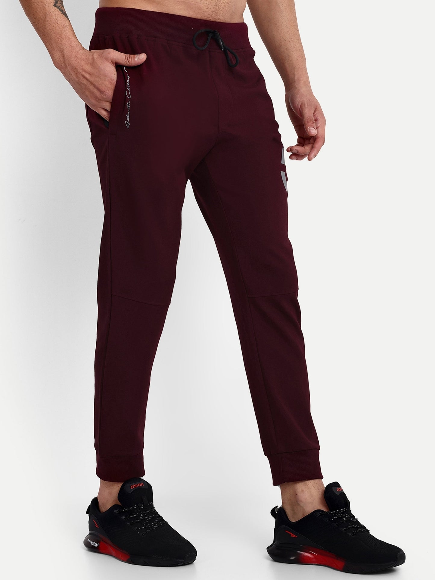 Men's Red Cotton Casual Joggers - Reprise