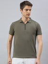 Men's Olive Green Cotton Polo T-Shirts - Reprise