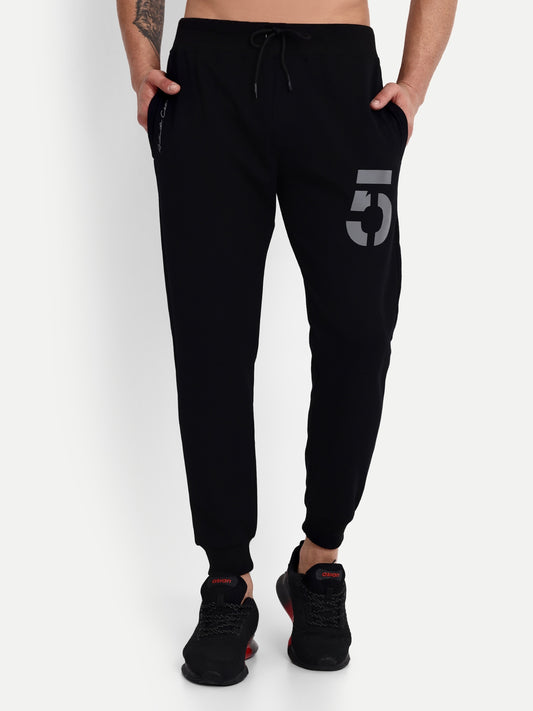Men's Black Cotton Casual Joggers - Reprise