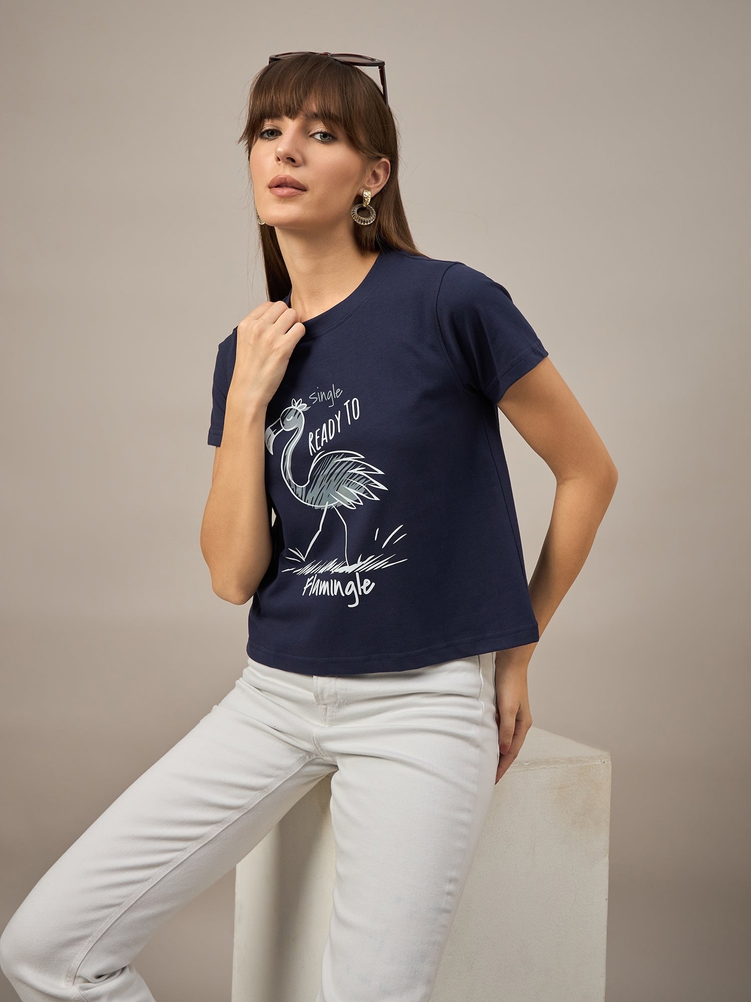 WOMEN PRINTED REGULAR FIT TSHIRT - Reprise