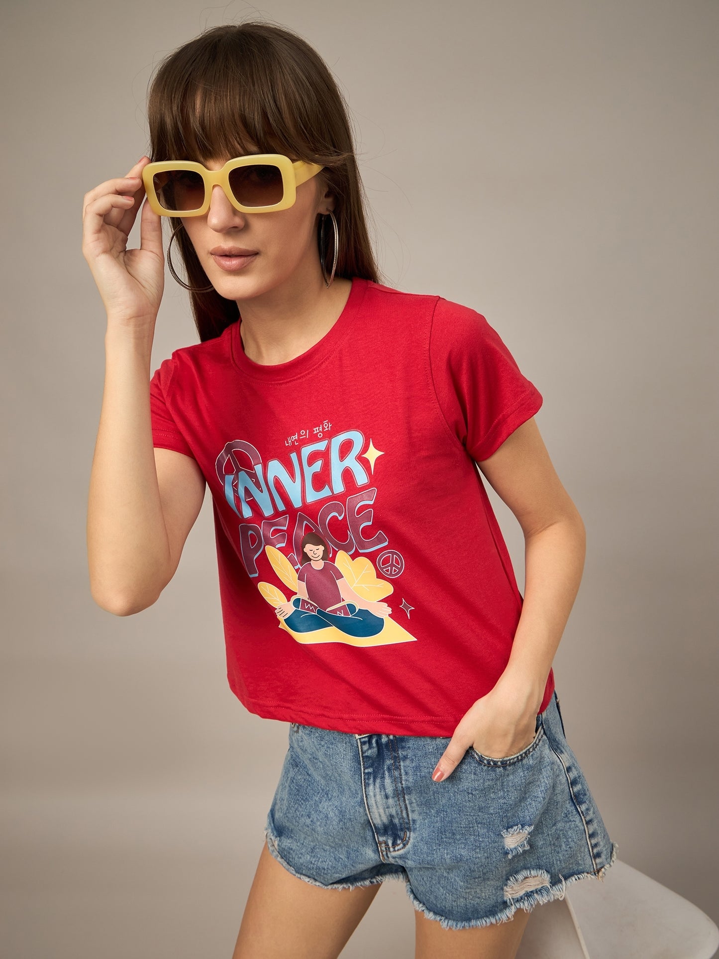 WOMEN PRINTED REGULAR FIT TSHIRT - Reprise