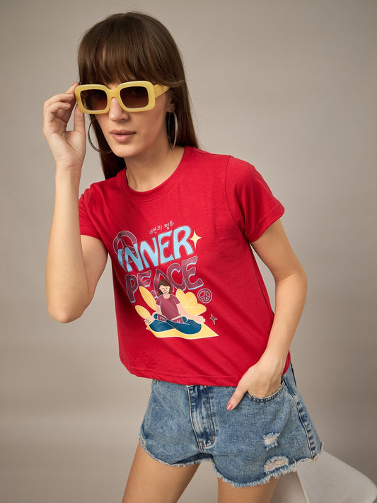 WOMEN PRINTED REGULAR FIT TSHIRT - Reprise