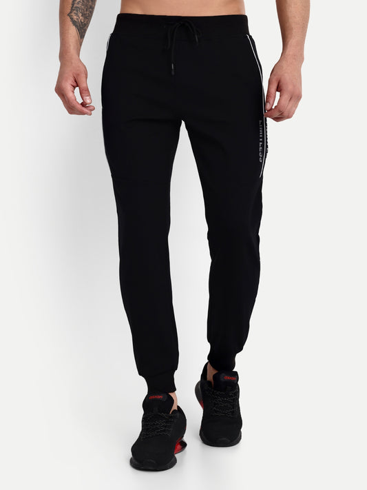 Men's Black Cotton Casual Joggers - Reprise