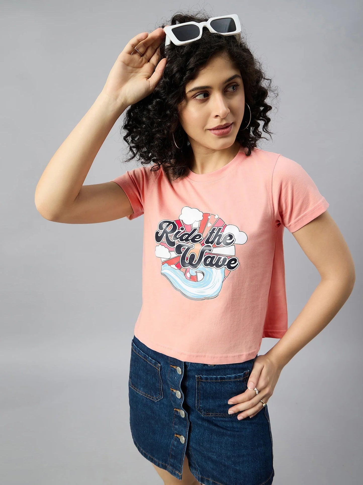 Printed Regular Fit T-shirt Peach