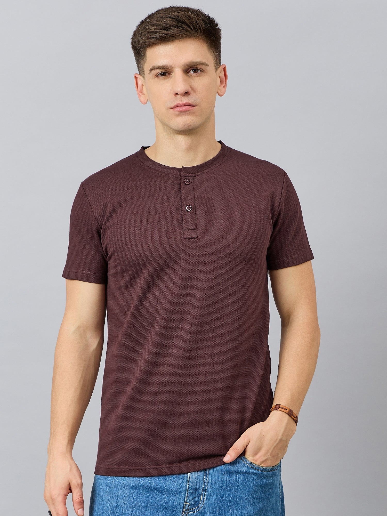 Basic Solid Henley tee - Reprise