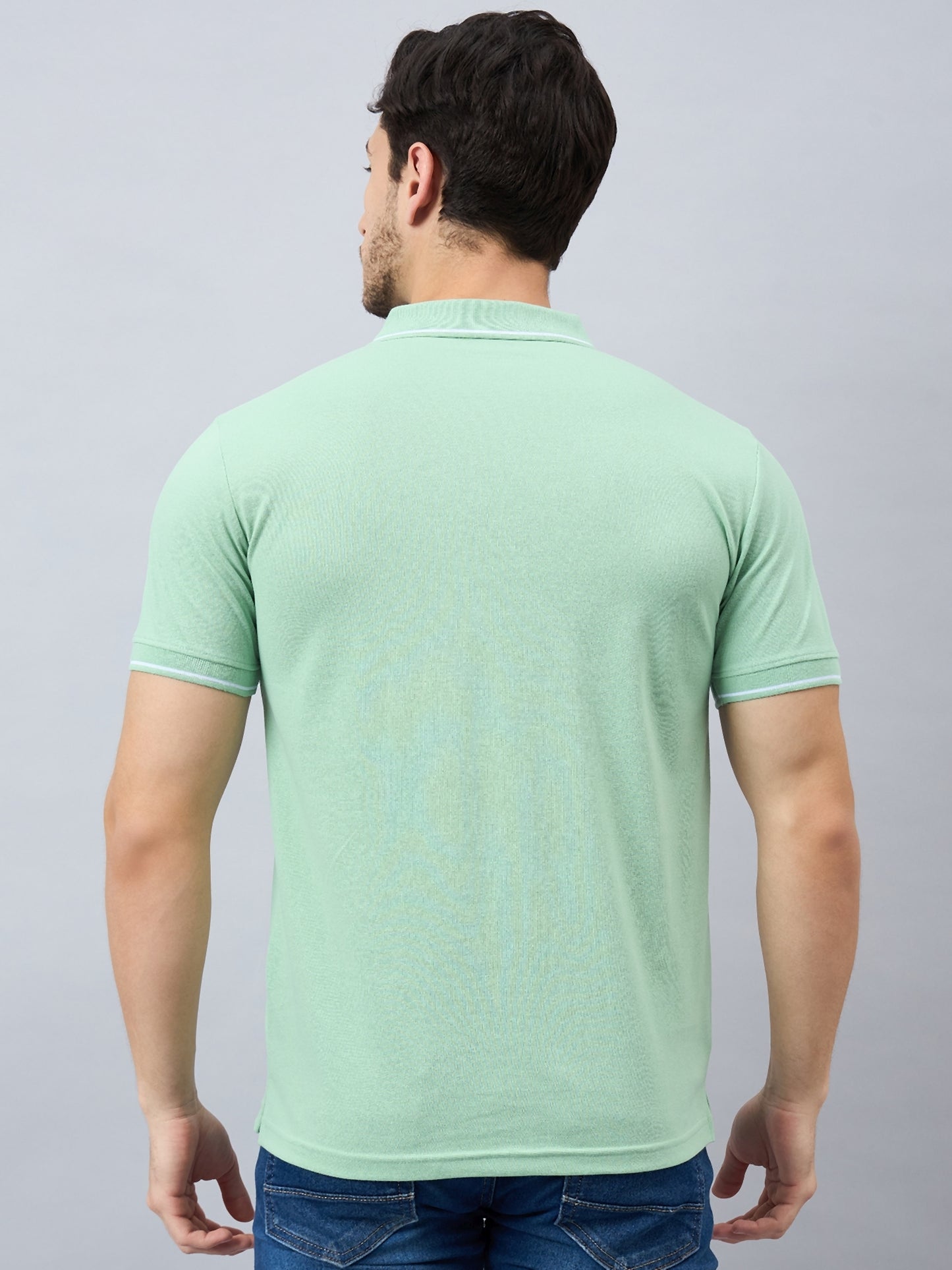 Men's Green Cotton Polos - Reprise