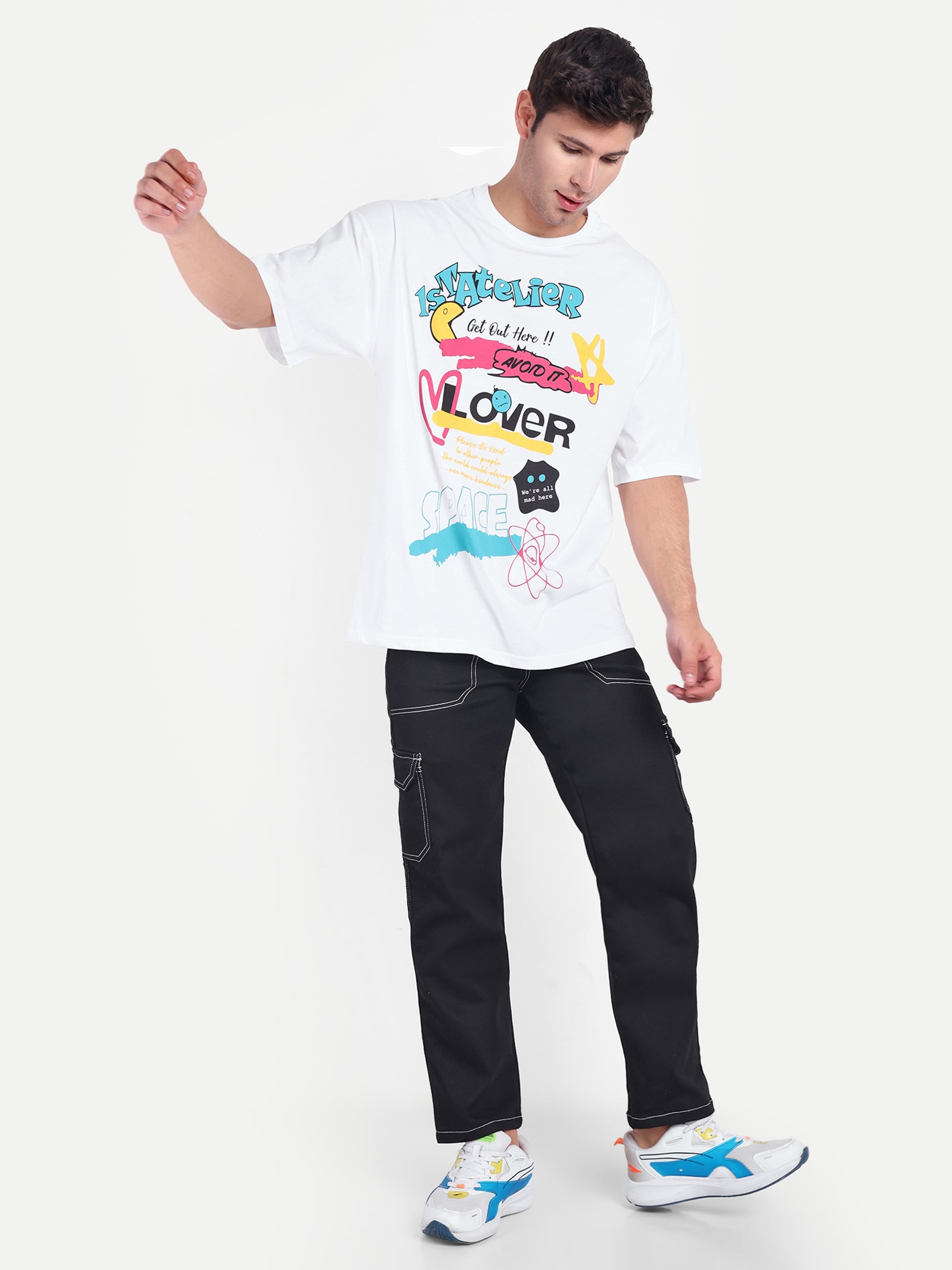 Men's Cotton White Oversized T-Shirts - Reprise