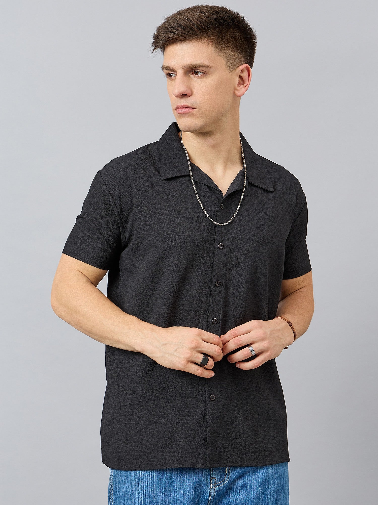 Regular Fit Spread Collar Shirt - Reprise